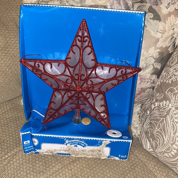 ❤️ 🌟❤️NWT Holiday Time LED Red Star Tree Topper - Picture 4 of 6
